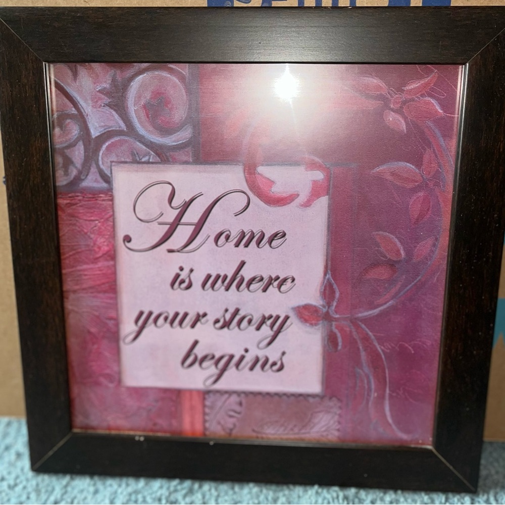 Beautiful print for any room framed in dark brownish/ black